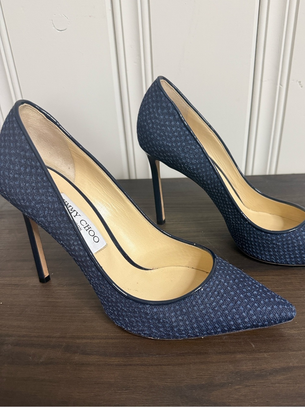 Jimmy Choo Dotted Romy 85 Pointy Toe Pumps - Picture 3 of 10